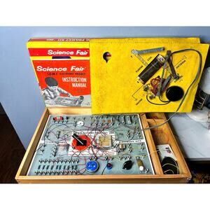 Vintage Science Fair 50-in-1 Electronic Project Kit #201 w/ Box Manual